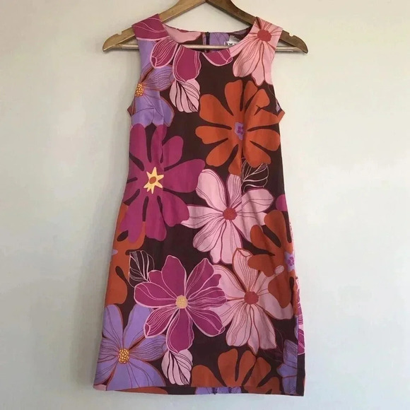 Vintage Floral Sheath Dress a la Lilly Pulitzer Sleeveless Festive Retro - Picture 9 of 13